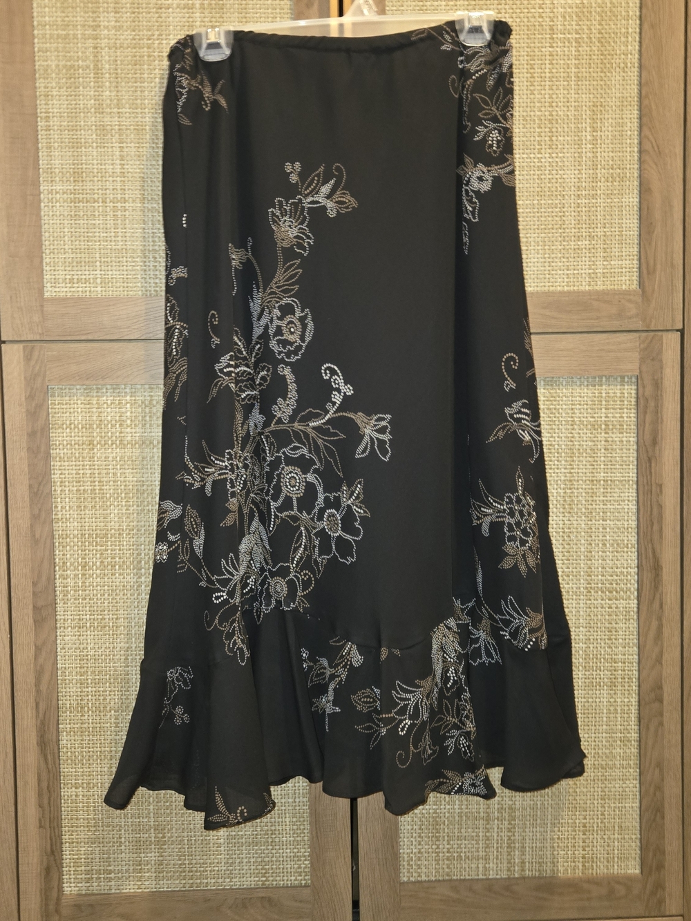 Black Floral A-Line Skirt
